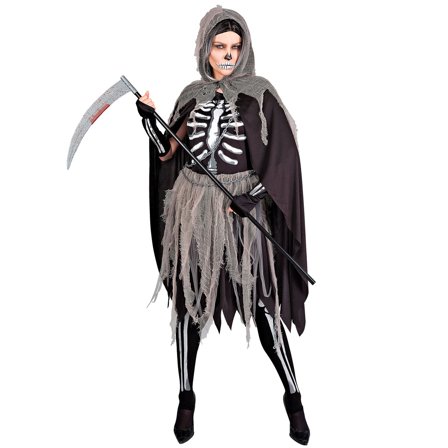 Manden med Leen Kostume Skelet Dame