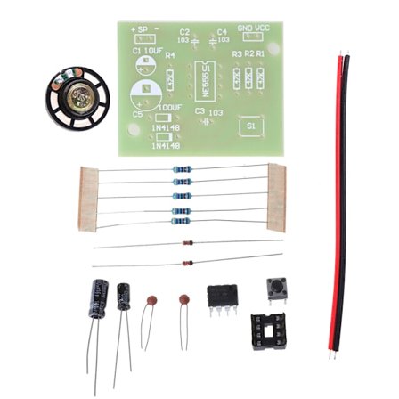 NE555 Oscillator Summer Elektronisk DIY Ton Generator LED Kit 8R 0.25W Högtalare