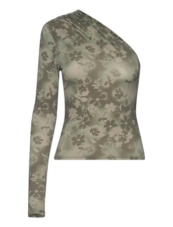 Monki One Shoulder Top - Khaki green - XS