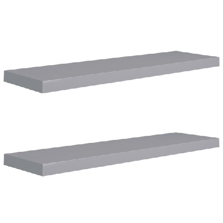 Vidaxl Svävande Vägghyllor 2 St Grå 90x23,5x3,8 Cm Mdf Grå
