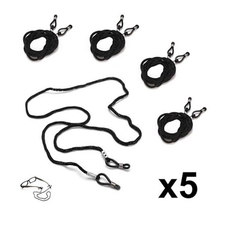 5-pakke senile søstrene briller levede briller snor sort hals