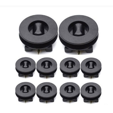 10 stk. Bilmatte Tepperfeste Matte Antiskli Vrid Plastklips Festefeste Feste Svart Dobbelt Lag Tilbaketrekningsklemmer Klemme Hol