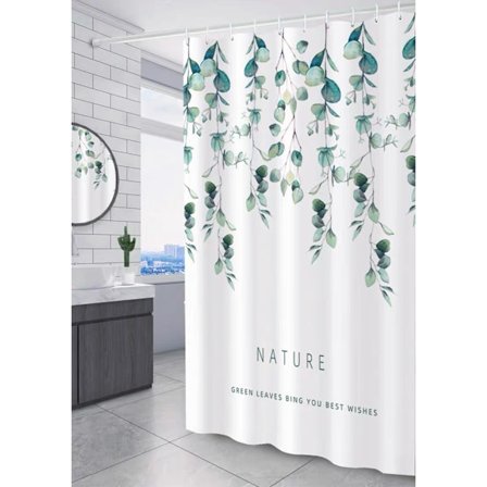 Räfflad mögelbeständig vattentät tygduschdraperi med dusch