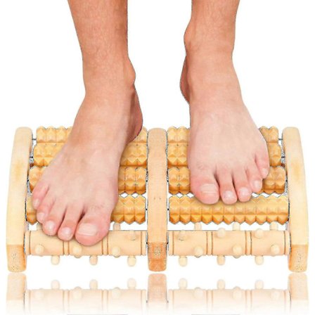 Puinen jalkarulla, jalkahierontarulla, jalkahieronta stressin vähentämiseen, kramppeihin, nivelrikkoon, jalkakipuihin