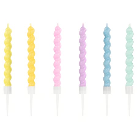Spiraali Kakkukynttilät Eri Väreissä 6-pack