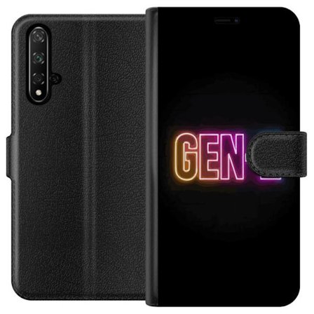 Kompatibel Tegnebogsetui til Honor Honor 20 Neontekst Gen Z i farverigt lys mod en mørk baggrund i moderne digital stil