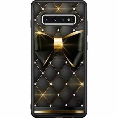 Samsung Galaxy S10 Svart Skal Gyllene Rosett