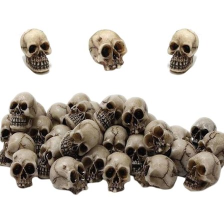 20 stk. dekorative hodeskaller - Mini hodeskalle - Mini hodeskalle - Hodeskallemodell - Pynt til hjemsøkt hus, Halloween-skrekkfest, Halloween-pynt