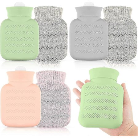 3 st Mini Varmvattenflaska Silikon Varmvattenflaska Med Överdrag Mikrovågsugn Babyvattenflaskor Små Varmvattenpåsar För Barn Resor Smärtlindring 
