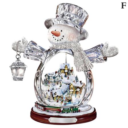 Christmas Crystal Tree Santa Snowman Roterande Skulpturfönster