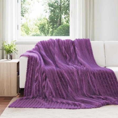 Täckning - duvet - pläd Vidaxl Lila 270 x 240 cm Fleece