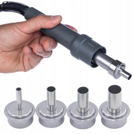 Suora Hot Air Suutinsarja 4 Osaa – Teräs | 5/8/10/12 Mm | Yhteensopiva Quick 861DW, 861de, Rosfix AirFlow-X kanssa