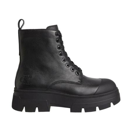 Calvin Klein, Chunky combat lace-up booties Zwart, Heren, Maat:44 EU