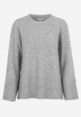 Cellbes of Sweden - Strikket genser med splitt i grå / melert for damer i størrelse 38/40