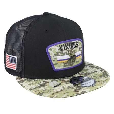 New Era - Negro trucker Gorra - Minnesota Vikings NFL21 Salute To Service 9FIFTY Black/Camo Trucker @ Hatstore