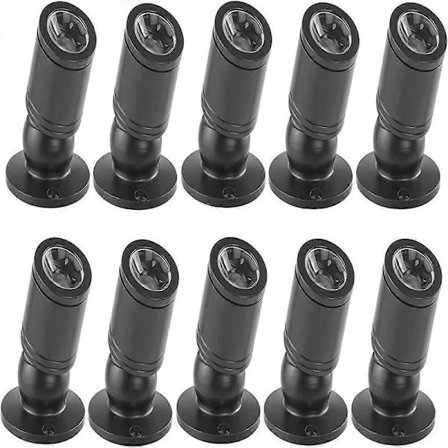 Mini LED Downlight 1W Mini Innebygd Taklampe med Driver 100-265V AC, 10-pakning [Energiklasse A+] (Svart, Varmhvit)-FA-