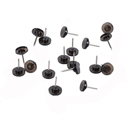 60 stk. gjennomsiktige sorte tegnestifter, flate veggknappenåler kork B