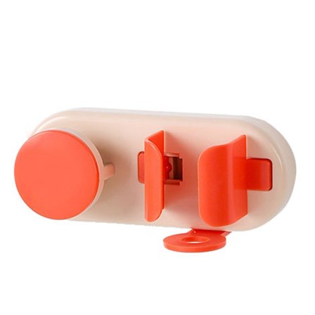 Monitoiminen seinään kiinnitettävä kylpyhuoneen hammasharjateline säilytysteline pinkki oranssi