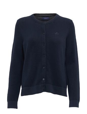 Cotton Pique Cardigan Neuletakki Sininen GANT