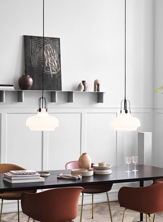 Copenhagen SC7 taklampe - opal/bronzed messing