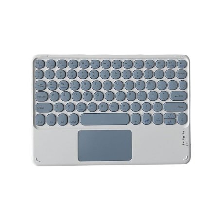 Bluetooth-tangentbord med runda tangenter och pekplatta - Kompatibelt med iPad, surfplattor och smartphones