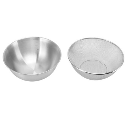 Rustfri Stål Si Dørslag Hurtig Dræning 24CM Diameter Sikkert Fødevaregodkendt Materiale Salatskål til Hjemmekøkken Skål+Mesh Skærm