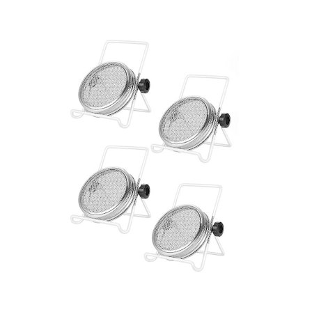 Spiringsæt, rustfrit stål spiringsglas låg stativer glas skærm låg til almindelig mund glas Canni(Sølv)