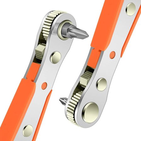 Mini skralle nøkkel rett vinkel Phillips magnetisk skrutrekker for trange rom med 1/4" stasjon høy dreiemoment offset reversibel