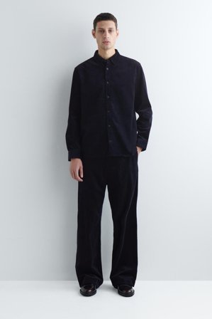 COS Homme Chemise Décontractée En Velours Côtelé in Bleu