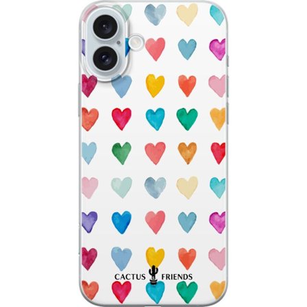 Kompatibel Mobilcover til Apple Apple iPhone 16 Plus Cactus and Friends - Watercolor Love Grid