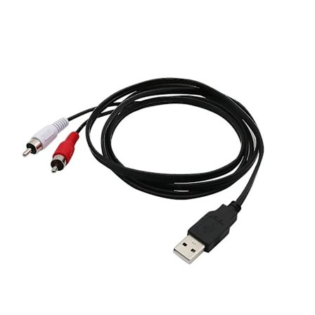 【PP】1,5 m USB A Han til 2x RCA Phono Han AV-kabel Ledning PC TV Aux Lyd Video Adapter