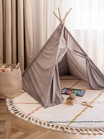 Corinna Kids Rug Ø 100 Small White/Multicolor Round