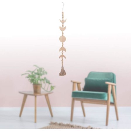 Træ Månefase Væghæng Boheme Vægkunst Træ Moo DXGHC