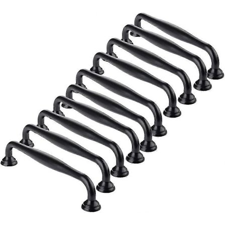 10 stk. Sorte Skabshåndtag - center afstand 96 mm