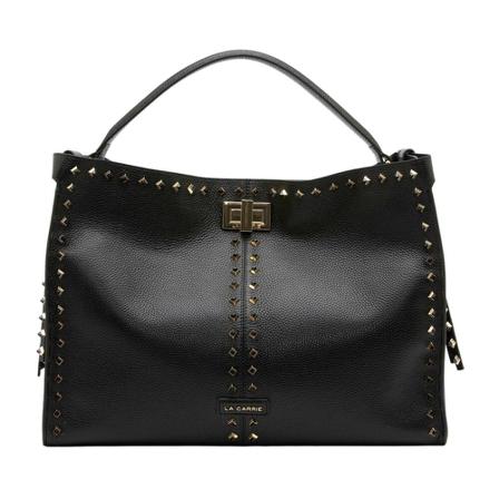 La Carrie, Studs Silve Shopper BAG _TU Zwart, Dames, Maat:ONE Size