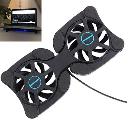 Mini taitettava USB-jäähdytystuuletin Mustekala Kannettava jäähdytysalusta -teline Kaksi tuuletinta kannettavalle tietokoneelle