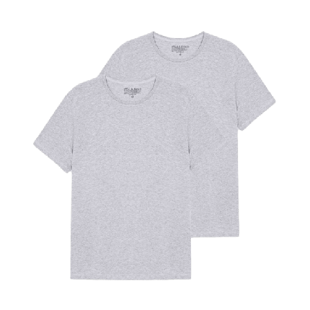 Bread & Boxers Crew-Neck, 2-pack T-shirts Herr Grå M