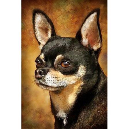 30x40cm, spissede ører hund 5d diamantmalt rhinestones brodert lerret