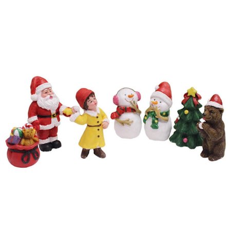 7 Dele Kreativ Julestatue Harpiks Landskabs Ornament til Stue