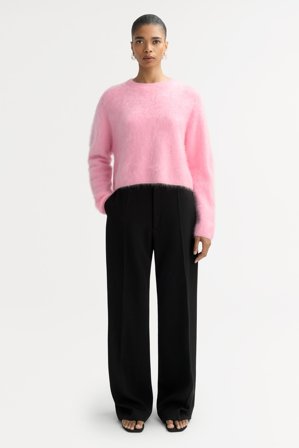 Soft Goat - Brushed Crewneck - Kashmirtröja dam - L - Pink