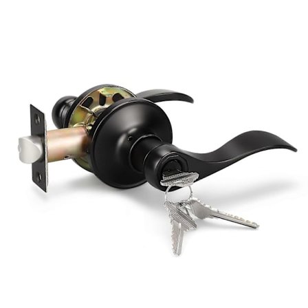 Vendbar bølgestil nøgleindgang dørlås - Sort greb til venstre/højre døre PPD