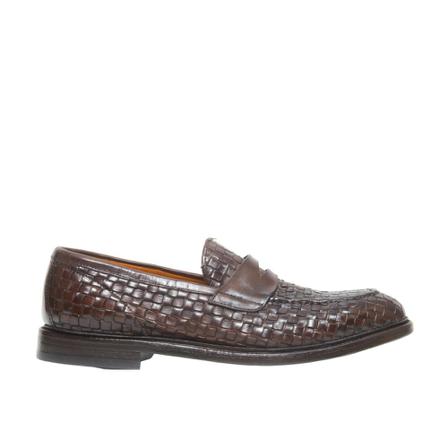 Green George, Ebony braided moccasin Bruin, Heren, Maat:43 EU