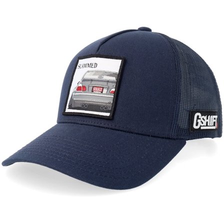 Gearshift - Blå trucker Keps - Slammed Bimmer Pach Navy A-frame Trucker @ Hatstore