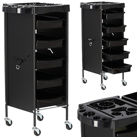 Frisörassistent vagn rullbord på hjul för färgning L-160 till skönhetsalongen skåp med lådor