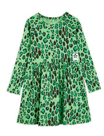 Leopard Ls Dress Dresses & Skirts Dresses Casual Dresses Long-sleeved Casual Dresses Grønn Mini Rodini*Betinget Tilbud