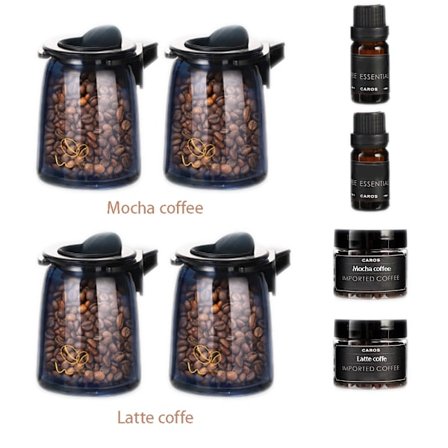 4 kpl Kahvin Tuoksuisia Auton Ilmanraikastimia Tuuletusklipsillä, Auton Ilmanraikastin Hajuvesi, Tuoksuu Kuin Vastapaahdetulta Aamulla (Latte + Mocha)