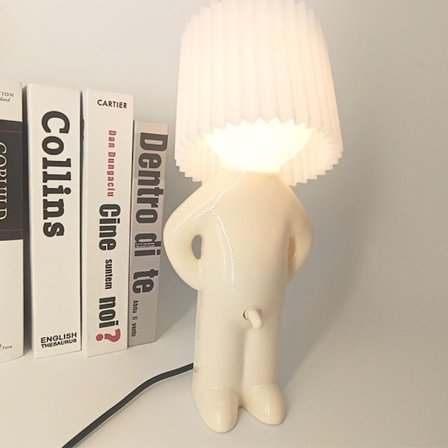 Kreativ Lille Natlampe LED Sjov Drengelampe HVID EU-STIK Hvid