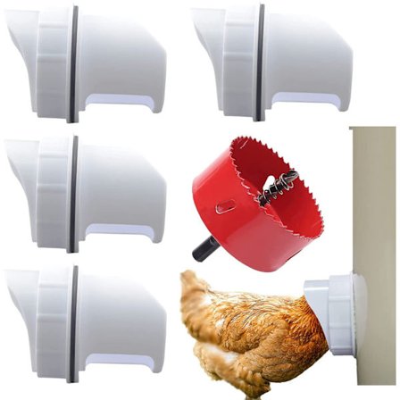 DIY Port PVC Gravity Fed Kycklingmatare 3 Portar och Hålsåg | U