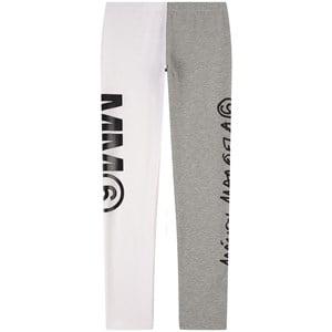 MM6 Maison Margiela White Branded Two-tone Leggings 10 Years - Bottoms - 10 years - White