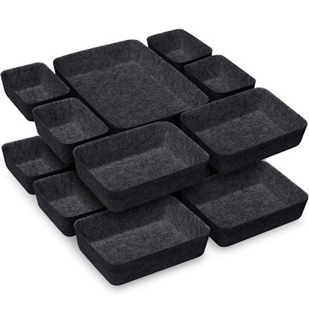 14-pak Filt Skuffeorganisatorer, Stabelbart Filt Skuffeorganisatorsystem, Skuffeorganisator, Makeup Opbevaring